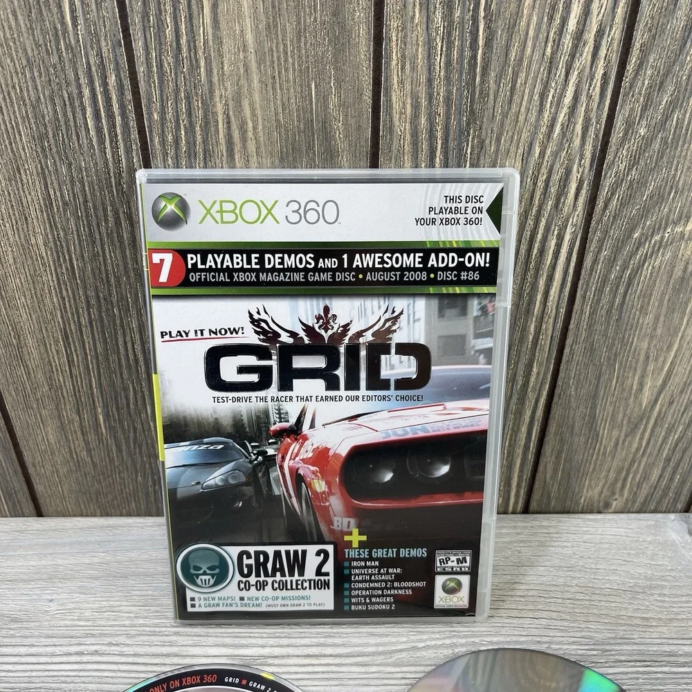 Xbox 360 Demo Disc (8/08 #86) Demos And Bonus Content - GRID - GRAW 2